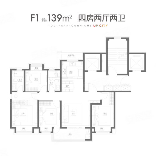 上城F1户型 4室2厅2卫