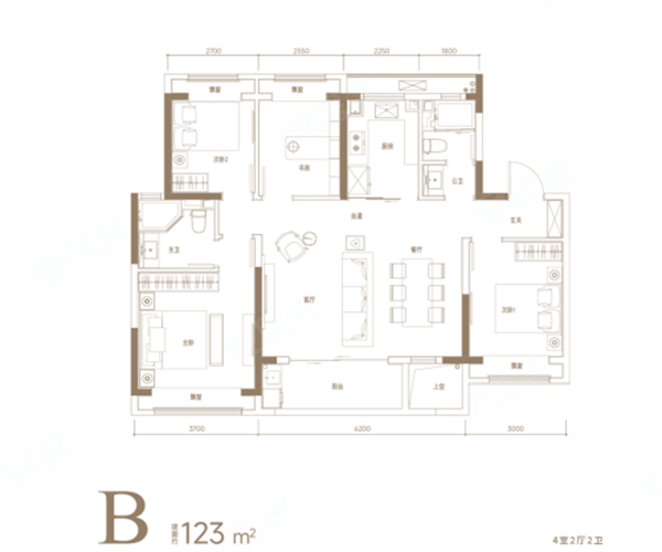B户型 4室2厅2卫