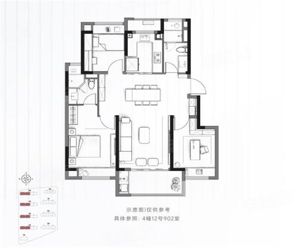 B户型 3室2厅2卫