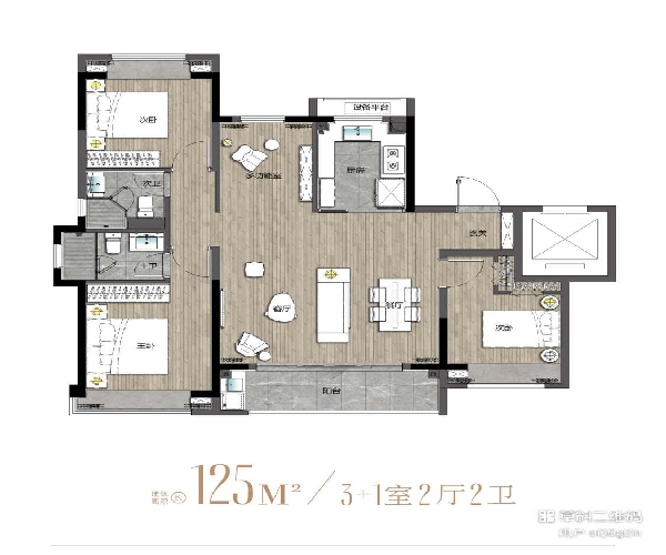 高层125户 4室2厅2卫