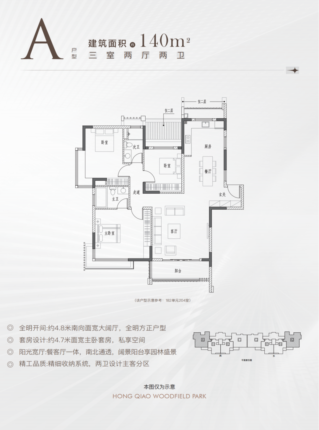 A户型 3室2厅2卫